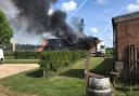 Firefighters were called to a hale bale fire on the back of a lorry in Baythorne End