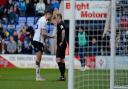 Cameron Burgess professes his innocence at Shrewsbury.