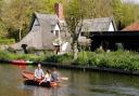 People boating on the River Stour in Flatford, Babergh