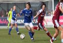 Natasha Thomas on the ball against West Ham