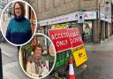 Some business owners, like Catherine Winn (top), of Clear to Sea, and Marcia Riddington, of Smoking Monkey Antiques, are concerned about St John's Street being closed until the end of April