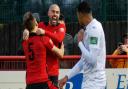 At the final whistle Keiran Morphew ran half the length of the pitch to celebrate with Needham goalscorer Luke Ingram after victory against Dartford