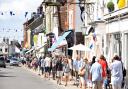 Southwold's pretty High Street regularly has bunting lofted from the buildings