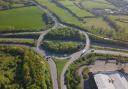 A barrier near to the Copdock Interchange has been damaged in a car crash