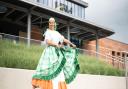 Dancer Rosy May performing 'The Islands' outside The Hold in Ipswich