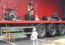 Smaller crowds in the early years... Ed Sheeran, aged 15, performing at Moon fest, organised by the Moon and Mushroom Inn, Swilland, Suffolk, on August 27, 2006. Father, John, says this is one his favourite photos of Ed performing in his early teenage