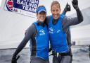 Saskia Clark, right, pictured celebrating with Olympic gold teammate Hannah Mills, is giving a talk at Donalds Volvo in Ipswich.