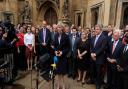 Theresa May outside the Houses of Parliament in Westminster