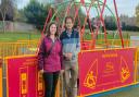 Councillors Sam Murray and  Tony Gould at the new Castle Hill play area.