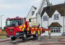 A pub roof has been destroyed after being hit by a lightning strike