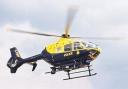 The police helicopter was seen over parts of Suffolk last night