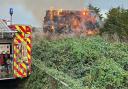 A haystack is burning in Essex