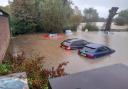 Severe flooding in Framlingham after Storm Babet in October 2023