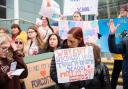 Parents protesting at Suffolk County Council's headquarters