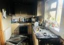 A image has been released of a burnt out house in a Suffolk village