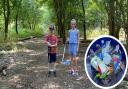 A pair of Bury St Edmunds primary school children have been praised for spending their summer holiday picking litter