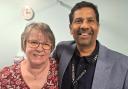 Sheila Hawes with her oncologist Srini.