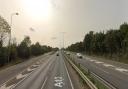 Part of the A12 blocked after a two-car collision