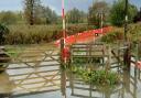 The area around the White Bridge in Halesworth was flooded after heavy rain fall earlier in the week