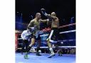 Fabio Wardley, left, on his way to a first round KO of Frazer Clarke in Saudi Arabia