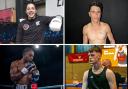 Pro boxers (clockwise from top left) Eilish Tierney, Jack Williams, Austin McGregor and Gideon Jonas fight at Trinity Park on Saturday