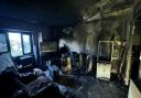 A flat was completely destroyed as a result of a fire