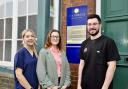 L-r: Olivia Staff, Victoria Hough and Dr Casey David outside the new Woodbridge Dental Care practice