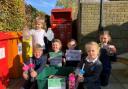 Some Team Green members from Birchwood Primary School with its Sistema® Food Storage Container and Reusable Bottle Free Recycling Programme collection box.