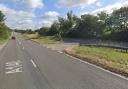 There are currently heavy delays on the A140 near a Suffolk town after a collision between two cars.