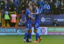 Noel Hunt celebrates his late winner with Daryl Murphy and Jay Tabb.