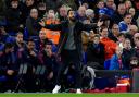 Manchester United manager Ruben Amorim gestures on the touchline during his side's 1-1 draw at Ipswich Town.