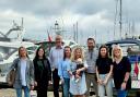 From left to right, Hannah Dersiley, Cerys Gunn, Adam McCaw, Tracy England, Lyndsey Squirrell, baby Isaac, Scott Porter, Ellen Dearsley, Gillian Wright