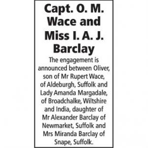 Capt. O. M. Wace and Miss I. A. J. Barclay