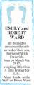 EMILY and ROBERT WARD