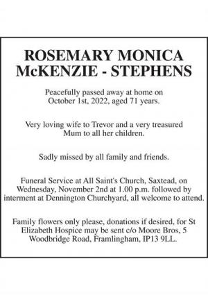 ROSEMARY MONICA McKENZIE - STEPHENS