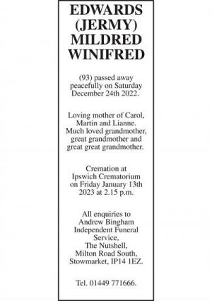 (JERMY) MILDRED WINIFRED EDWARDS