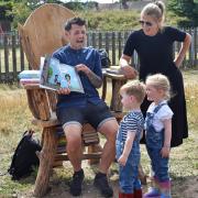 Nigel Lungenmuss-Ward and Sally Connick making reading fun.