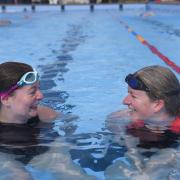 Beccles Lido reopens with new improvements. Friends Kat and Helen, who travel from outside the town as they love the lido so much.