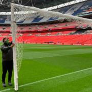 The brand new goals being used at the 2021 FA Cup Final at Wembley.