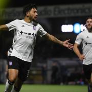 Macauley Bonne celebrates scoring his 11th goal of the season in Tuesday night's 4-1 win at Wycombe.