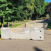 Concrete barriers have been put in place throughout the park