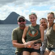 Twins Ixcheal Cook (left) and Marie Hunter (right) have been reunited in St Lucia after 2 years apart