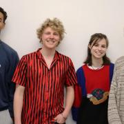 Three of the students who attended the masterclass hosted by Henry. Left to right, Seb Manners, Henry Moore, Lucien Kelman and Alfie Fryatt.