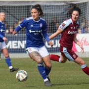 Natasha Thomas on the ball against West Ham