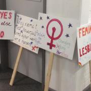 Banners from the Reclaim the Night march, which aimed to promote women's rights Picture: SUFFOLK RAPE CRISIS