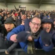 Ipswich Town fans enjoy last night's 2-0 win at AFC Wimbledon