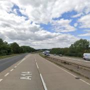 A broken down lorry is causing delays on the A14 this morning