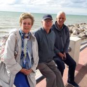 Vivienne, her father Ralph and her brother Derek at Le Touquet in France.