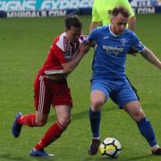 Byron Lawrence broke his leg during Needham Market's game at the weekend