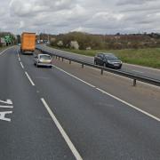 Two cars have crashed on the same stretch of road near Ipswich this evening.